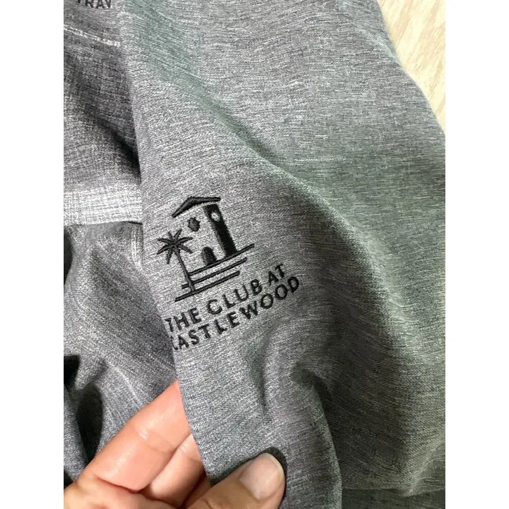Travis Mathew Quarter Zip Pullover Golf Gray Castlewood L
